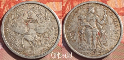Новая Каледония 2 франка 1971 года, КМ# 9, 265a-076