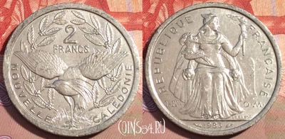 Новая Каледония 2 франка 1983 года, КМ# 14, 091c-007