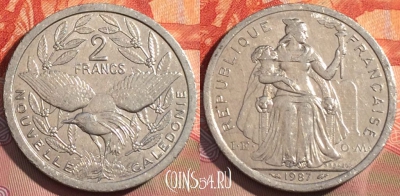 Новая Каледония 2 франка 1987 года, КМ# 14, 270a-050