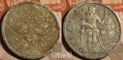 Новая Каледония 2 франка 1987 года, КМ# 14, 485s-012