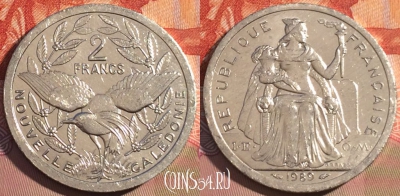 Новая Каледония 2 франка 1989 года, КМ# 14, 088c-092