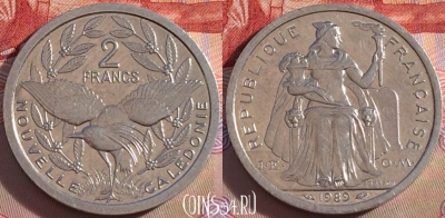 Новая Каледония 2 франка 1989 года, КМ# 14, 101a-117