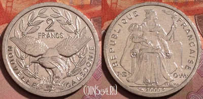 Новая Каледония 2 франка 2000 года, КМ# 14, 225b-072