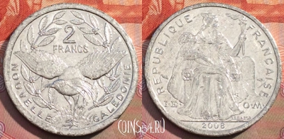 Новая Каледония 2 франка 2008 года, КМ# 14, 283a-004