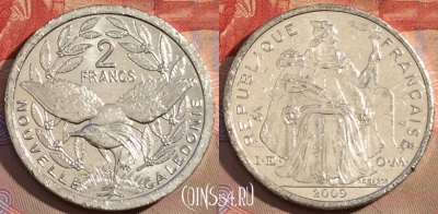 Новая Каледония 2 франка 2009 года, КМ# 14, 164b-073