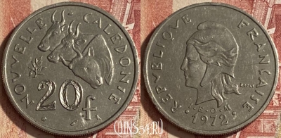 Новая Каледония 20 франков 1972 года, КМ# 12, 056p-085 ♛