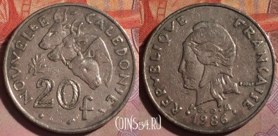 Новая Каледония 20 франков 1986 года, КМ# 12, 236b-141