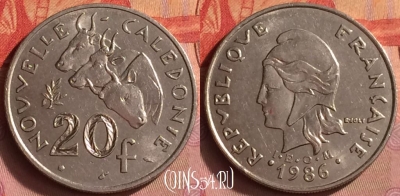 Новая Каледония 20 франков 1986 года, КМ# 12, 430o-052 ♛
