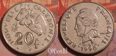 Новая Каледония 20 франков 1990 года, КМ# 12, 225b-101