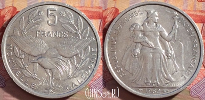 Новая Каледония 5 франков 1952 года, КМ# 4, 269-013