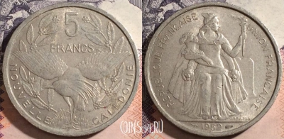 Новая Каледония 5 франков 1952 года, KM# 4, a067-073