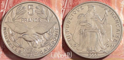 Новая Каледония 5 франков 2003 года, KM# 16, 258-012