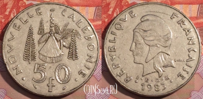 Новая Каледония 50 франков 1983 года, КМ# 13, 105c-088