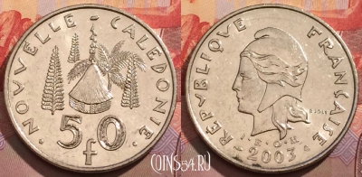 Новая Каледония 50 франков 2003 года, КМ# 13, 166a-107