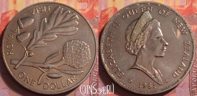Новая Зеландия 1 доллар 1981 года, KM# 50, UNC, 063k-145