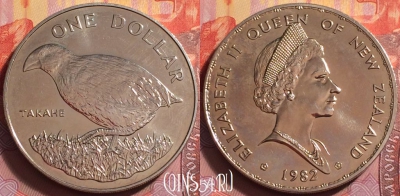 Новая Зеландия 1 доллар 1982 года, KM# 51, UNC, 063k-146