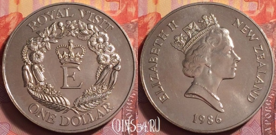Новая Зеландия 1 доллар 1986 года, KM# 56, UNC, 063k-147