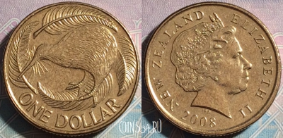 Новая Зеландия 1 доллар 2008 года, KM# 120, a068-115