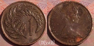 Новая Зеландия 1 цент 1967 года, KM# 31, 112b-109