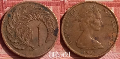 Новая Зеландия 1 цент 1967 года, KM# 31, 292l-059