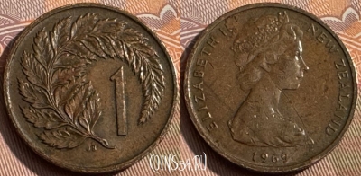 Новая Зеландия 1 цент 1969 года, KM# 31, 159s-103