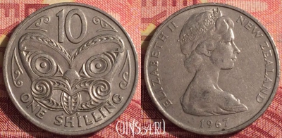 Новая Зеландия 10 центов 1967 года, KM# 35, 301i-068