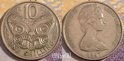 Новая Зеландия 10 центов 1967 года, KM# 35, a150-093