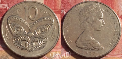 Новая Зеландия 10 центов 1982 года, KM# 41, 077c-016