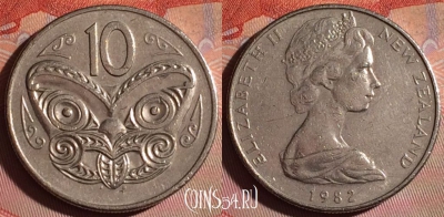 Новая Зеландия 10 центов 1982 года, KM# 41, 123f-003