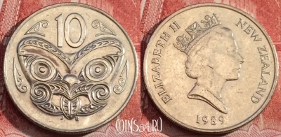 Новая Зеландия 10 центов 1989 года, KM# 61, 069b-117