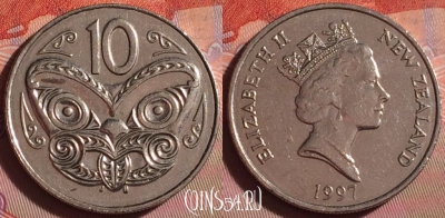 Новая Зеландия 10 центов 1997 года, KM# 61, 228f-093