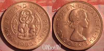 Новая Зеландия 1/2 пенни 1965 года, KM# 23.2, 057i-126