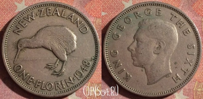 Новая Зеландия 2 шиллинга (флорин) 1948 г., 112i-068