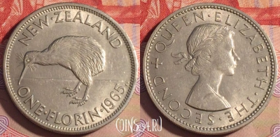 Новая Зеландия 2 шиллинга (флорин) 1965 г., 202a-019 ♛