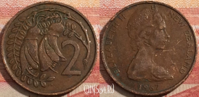 Новая Зеландия 2 цента 1967 года, KM# 32, a071-118