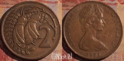 Новая Зеландия 2 цента 1973 года, KM# 32, 163a-130