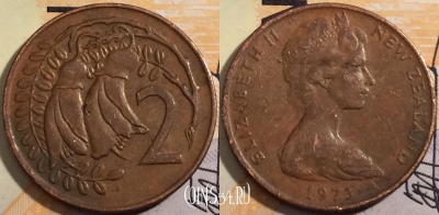 Новая Зеландия 2 цента 1973 года, KM# 32, 187-115