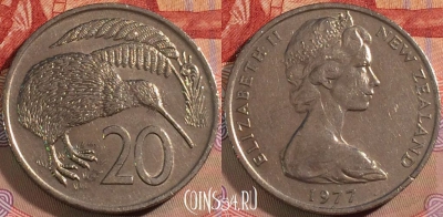 Новая Зеландия 20 центов 1977 года, KM# 36, 130b-138