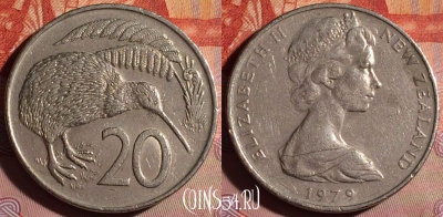 Новая Зеландия 20 центов 1979 года, KM# 36, 179f-057