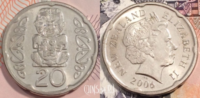 Новая Зеландия 20 центов 2006 года, KM 118a, 114-130