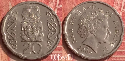 Новая Зеландия 20 центов 2006 года, KM# 118a, 397-105