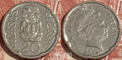Новая Зеландия 20 центов 2014 года, KM# 118a, 483р-014 ♛