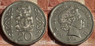 Новая Зеландия 20 центов 2014 года, KM# 118a, 511s-041