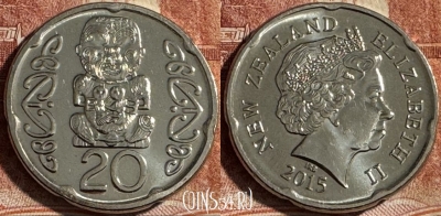 Новая Зеландия 20 центов 2015 года, KM# 118a, 511s-042