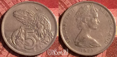 Новая Зеландия 5 центов 1972 года, KM# 34, 270i-038