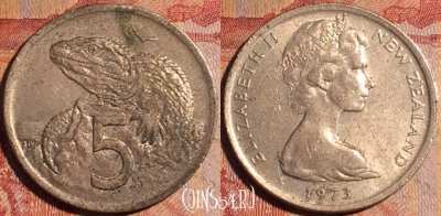 Новая Зеландия 5 центов 1973 года, KM# 34, 163a-072