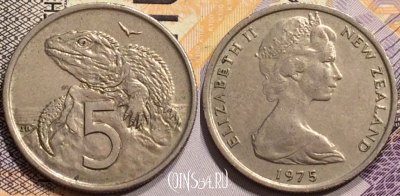 Новая Зеландия 5 центов 1975 года, KM# 34, 138-119