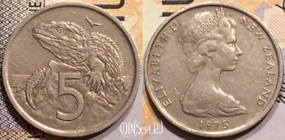 Новая Зеландия 5 центов 1975 года, KM# 34, 139-084