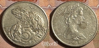 Новая Зеландия 5 центов 1985 года, KM# 34, 070t-082