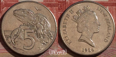 Новая Зеландия 5 центов 1986 года, KM# 60, 212-119